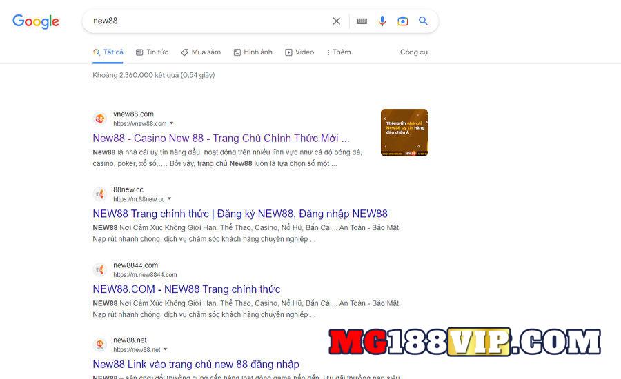 Top 10 nhà cái new88 trên google
